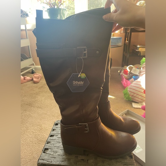 Brown Ortholite Boots Size 7 - Picture 2 of 6
